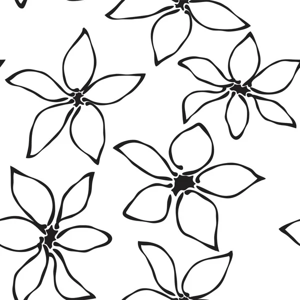 Patrón de flores sin costuras. Árboles frutales flores fondo. Jardín de primavera abstracto. Ilustración vectorial — Archivo Imágenes Vectoriales