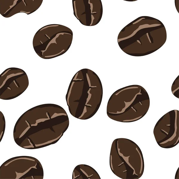 Grains Café Motif Sans Couture Dans Style Abstrait Illustration Vectorielle — Image vectorielle