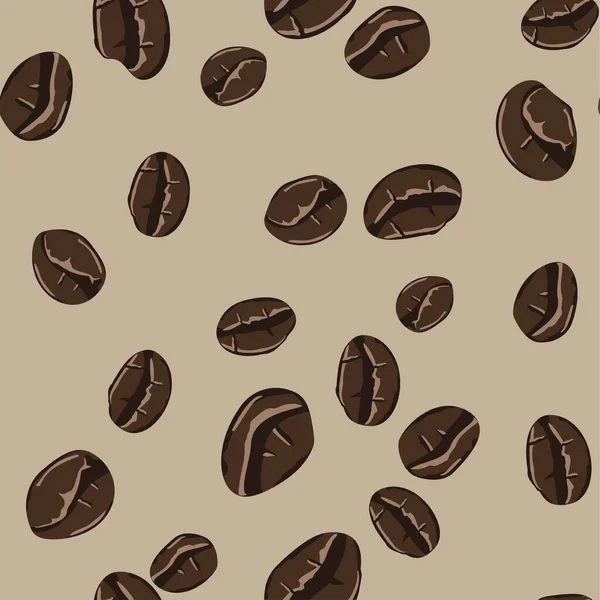 Grains Café Motif Sans Couture Dans Style Abstrait Illustration Vectorielle — Image vectorielle