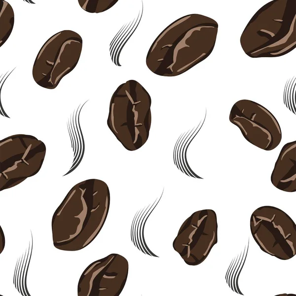 Grains Café Motif Sans Couture Dans Style Abstrait Illustration Vectorielle — Image vectorielle