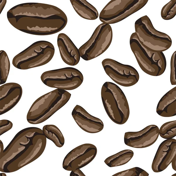 アラビア風のコーヒー豆のシームレスなパターン 手描きのコーヒー豆ベクトル ベクターの手描きイラスト シームレスなパターン — ストックベクタ
