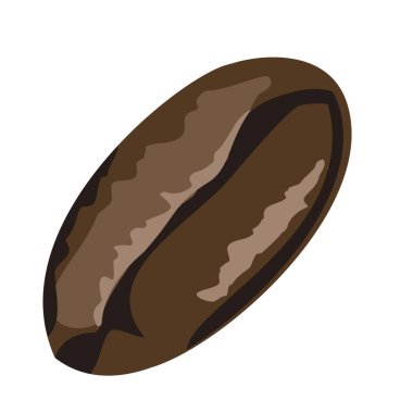 Kahve çekirdeği. Kahve çekirdeği illüstrasyonu. İzole edilmiş beyaz arka plan. Kafein sembolü. Vektör illüstrasyonu, izole nesne