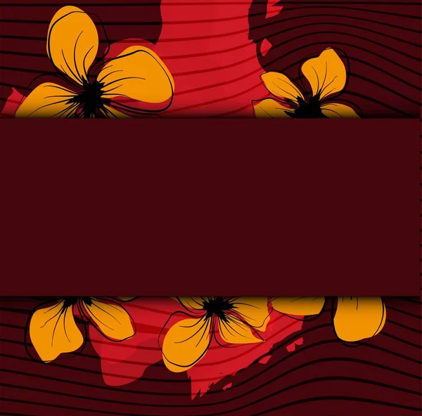 Сучасний Крупним Планом Жовті Квіти Червоному Тлі Прикраси Дизайну Весняний — стоковий вектор