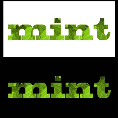 Modern nane şekeri, herhangi bir amaç için harika bir tasarım. Yaprak vektör dokusu arkaplanı. Dekoratif tasarım için taze yazıyı özetle