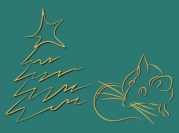 Χρυσό Όραμα 2020 Εικονίδια Αρουραίων Γραμμικός Σχεδιασμός Ποντίκι Ποντίκια Εικονίδια — Διανυσματικό Αρχείο