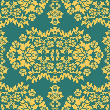 Klasik vintage vignette. Klasik kumaş deseni, her amaç için harika bir tasarım. Retro damaske deseni, her amaç için harika tasarım.