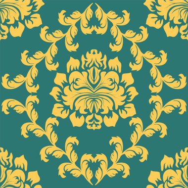 Klasik vintage vignette. Klasik kumaş deseni, her amaç için harika bir tasarım. Retro damaske deseni, her amaç için harika tasarım.