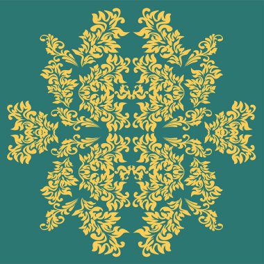 Klasik vintage vignette. Klasik kumaş deseni, her amaç için harika bir tasarım. Retro damaske deseni, her amaç için harika tasarım.