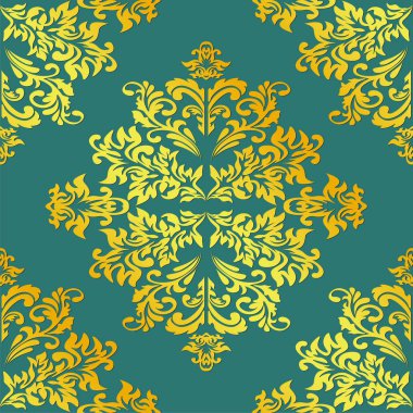 Klasik vintage vignette. Klasik kumaş deseni, her amaç için harika bir tasarım. Retro damaske deseni, her amaç için harika tasarım.