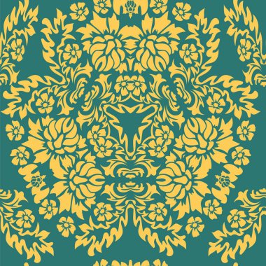 Damask duvar kağıdı. Vektör çizimi. Kolayca düzenlenebilir vektör resmi.