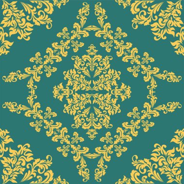 Damask duvar kağıdı. Vektör çizimi. Kolayca düzenlenebilir vektör resmi.