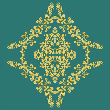 Damask duvar kağıdı. Vektör çizimi. Kolayca düzenlenebilir vektör resmi.