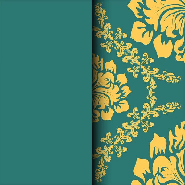 Красива Абстрактна Запрошена Листівка Зеленою Вітальною Листівкою Дизайну Тканини Вінтажний — стоковий вектор