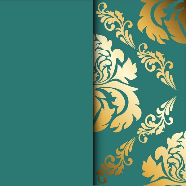 Красива Абстрактна Запрошена Листівка Зеленою Вітальною Листівкою Дизайну Тканини Вінтажний — стоковий вектор