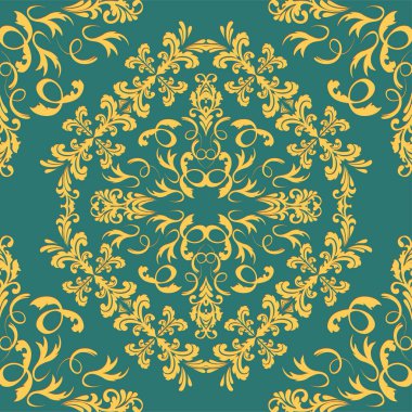 Klasik kumaş deseni, her amaç için harika bir tasarım. Vektör çiçekli kumaş desenli. Klasik arka plan. Kusursuz oryantal desen.