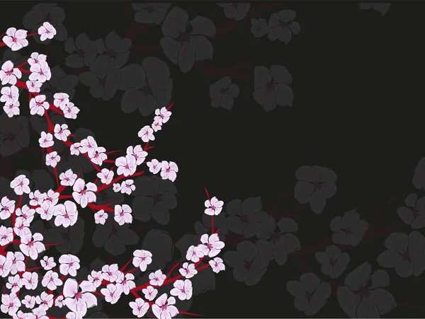 Işık arka planında Sakura. Sakura vektör çiçeği. Vektör çiçek izi. Çiçek açan kiraz yaprakları. Japon kültürü. Çiçek tasarımı. Çiçek açan ağaç. Sancak şablonu.