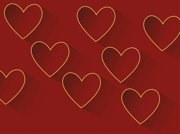 Valentine love red background. Abstract hearts in abstract style on red background. Decorative backdrop vector. Greeting card. — 스톡 벡터