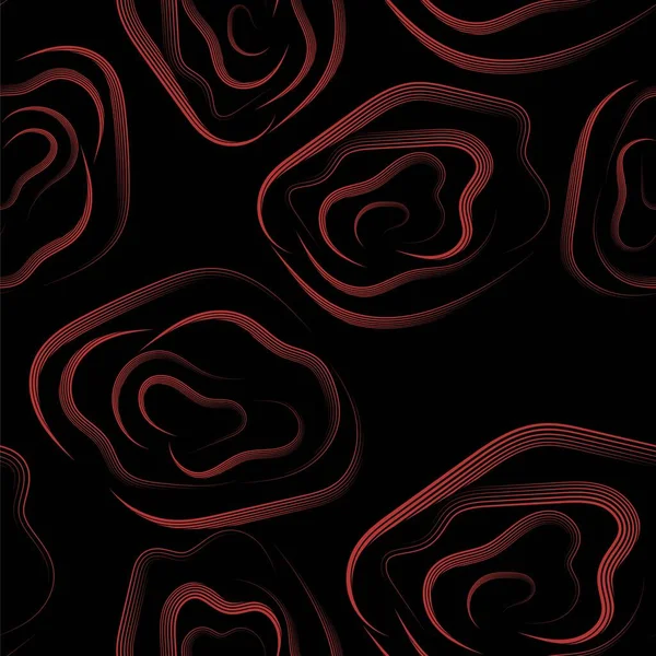 Red Rose Beautiful Seamless Pattern Black Backdrop Flower Seamless Pattern — Stock Vector