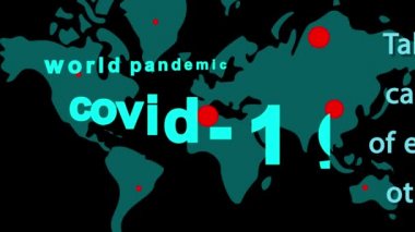 Coronavirus. Kendine ve diğerlerine iyi bak. Animasyon. tam Hd
