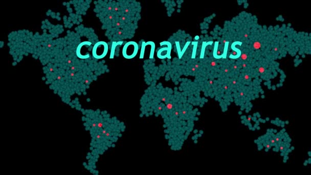 Koronawirus. Mapa globalnego zakażenia. Żółw 19. — Wideo stockowe