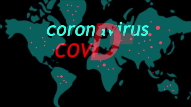 Koronavirus. Globální infikovací mapa. Covid 19. — Stock video