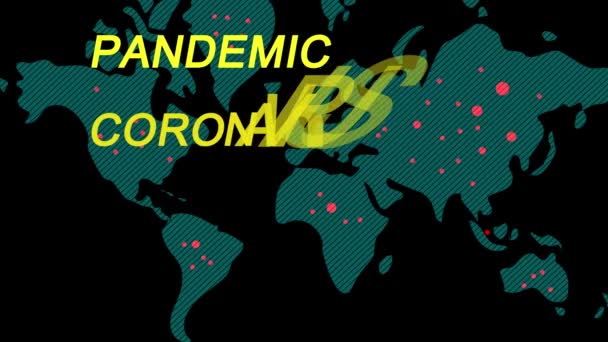 Koronavirus. Globální infikovací mapa. Covid 19. — Stock video