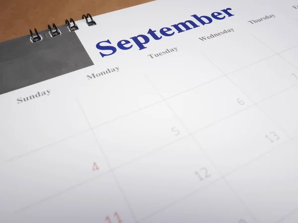 September on calendar page 2 — Stock Photo, Image