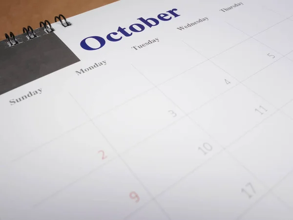 Oktober på Kalender-sida 2 — Stockfoto