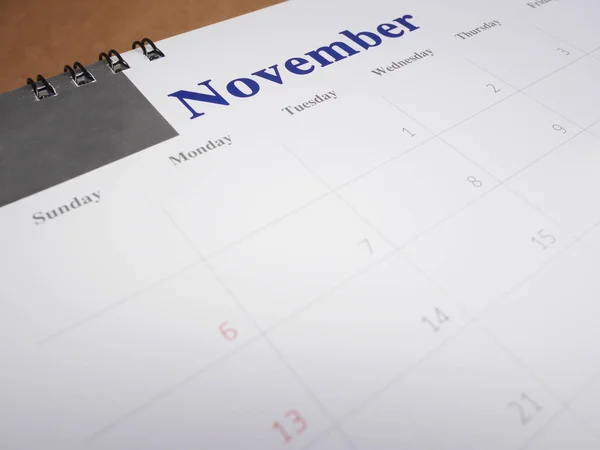 November på Kalender-sida 2 — Stockfoto