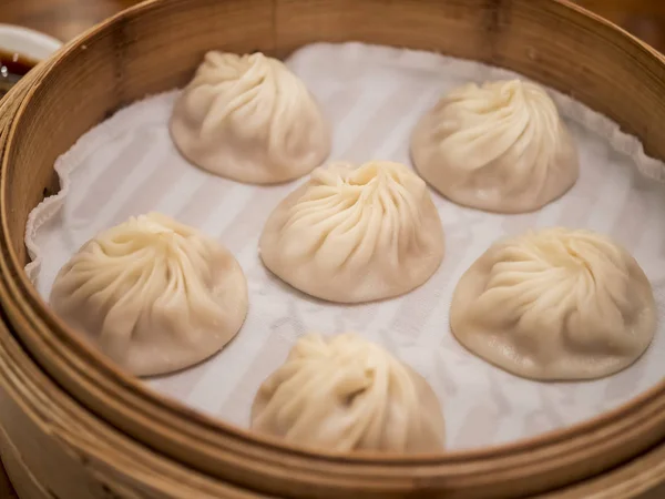 Gros plan de Xiao Long Bao, Dumplings de porc en continu Taiwan food 2 — Photo