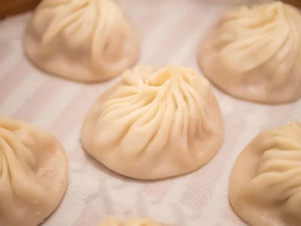 Gros plan de Xiao Long Bao, Dumplings de porc en continu Taiwan food 1 — Photo