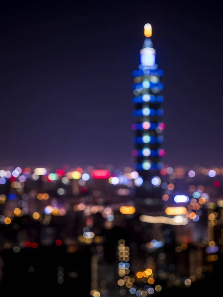 Bokeh luz da noite, fundo borrão da vista Taipei, Cidade de Taiwan 3 — Fotografia de Stock