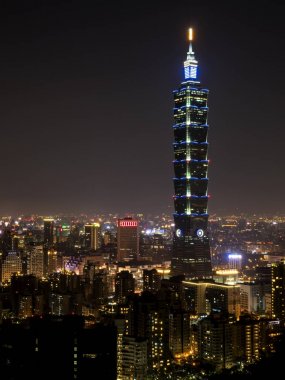 Cityscape gece hayatı görünümü Taipei 7