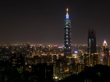 Cityscape gece hayatı görünümü Taipei 6