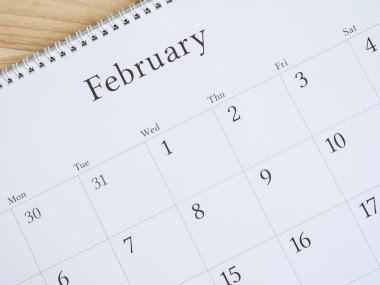 Şubat'ta beyaz takvim sayfa 2