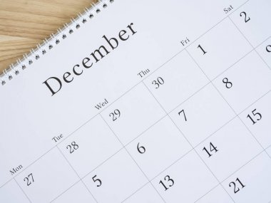 Aralık'ta beyaz takvim sayfa 2