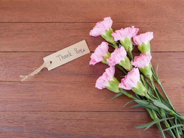 Handschrift Bedankt en anjer bloem 1 — Stockfoto