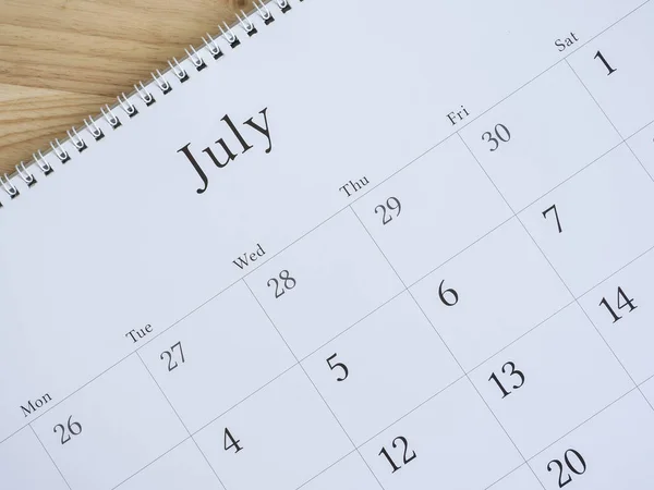 July on white calendar page 2