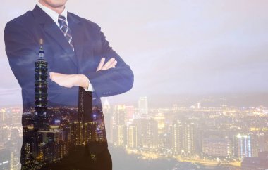 Akıllı iş adamı 3 çift pozlama