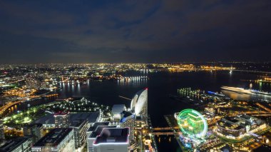 Yokohama gece ışık cityscape 3