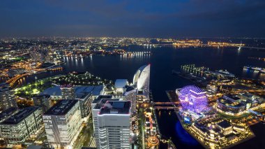 Yokohama gece ışık cityscape 4
