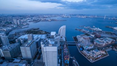 Yokohama cityscape modern Japonya'da bina yüksekliği görünümü