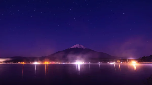 Montanha Fuji com céu noturno 1 — Fotografia de Stock