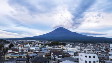 Fuji mountain with cityscape at Fujinomiya 2 clipart