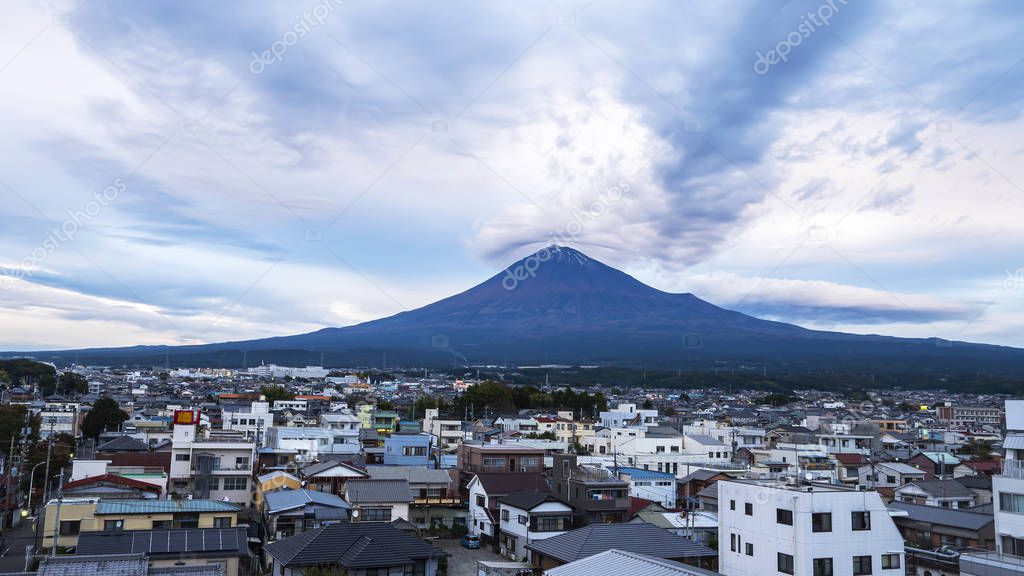 Fuji mountain with cityscape at Fujinomiya 2