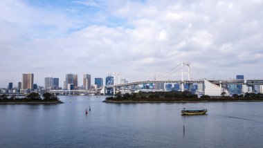 Landscape of Rainbow bridge and Tokyo skyline 1