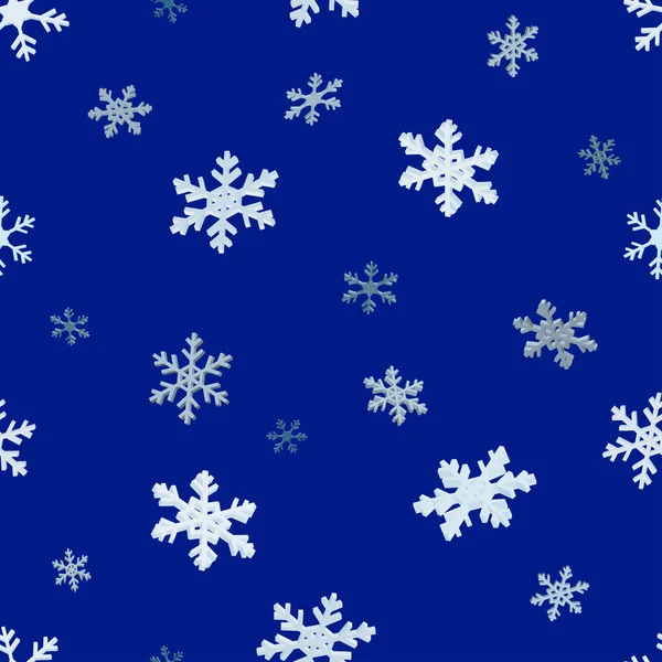 The falling snowflakes. Seamless background — Stock Vector