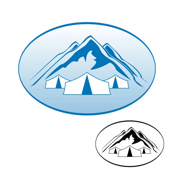 Logo odpoczynku w górach — Wektor stockowy