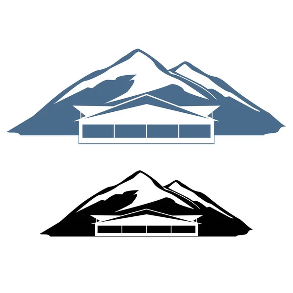 Hotel logo w górach — Wektor stockowy