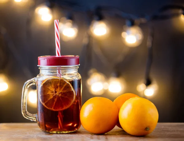 Kerst thee en citrus — Stockfoto